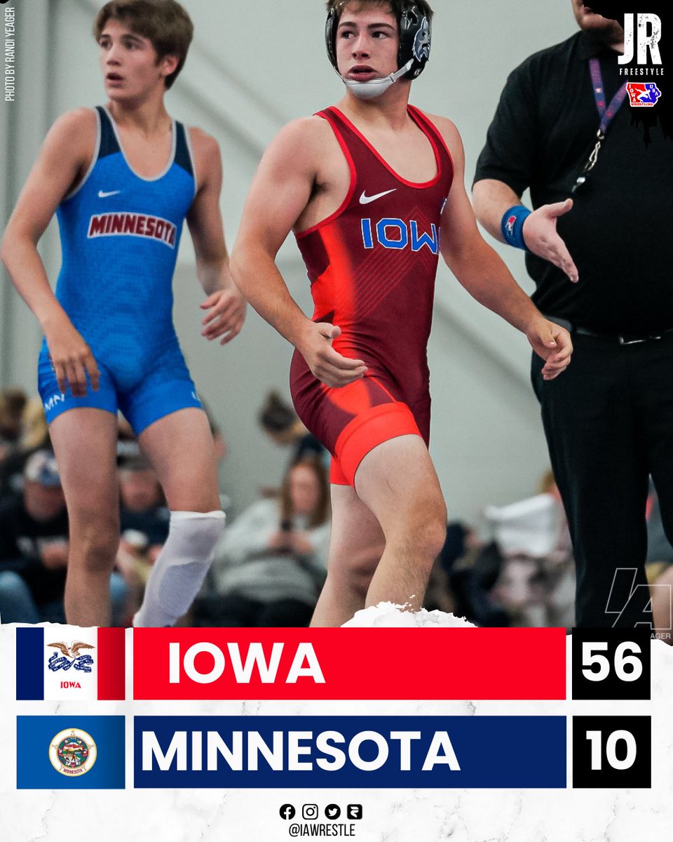IAwrestle's tweet photo. Iowa starts freestyle with a 56-10 win over Minnesota. Next up…Kentucky.
#IAhswr #JRduals https://t.co/zcg4OSVW2e
