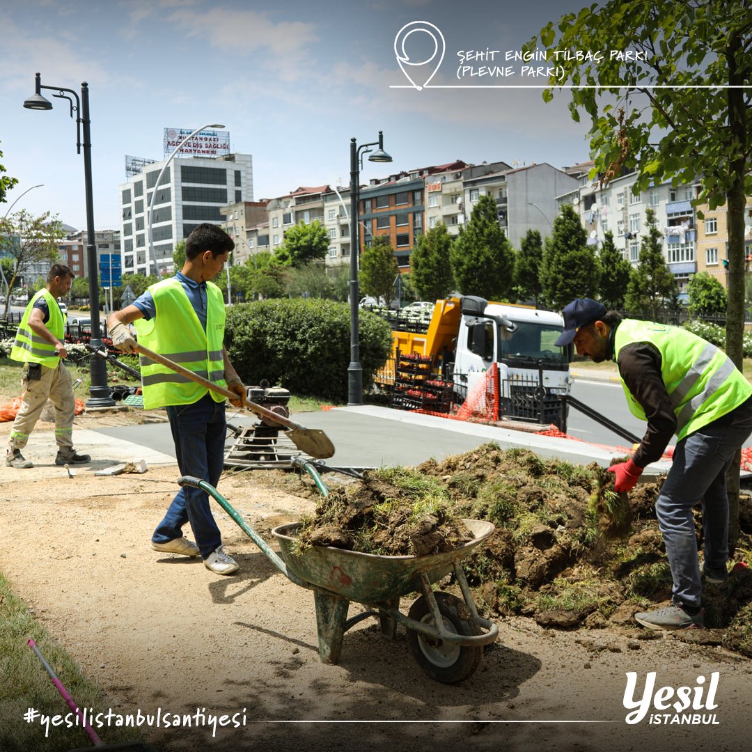 #yesilistanbulsantiye 'sinde bugün 👷👷‍♀️

🌳 Şehit Engin Tilbaç Parkı (Plevne Parkı)

Yenilenen parkımızda son hazırlıklar tamamlanıyor. 

Yeşil İstanbul #BirlikteMümkün. 💚

@istanbulbld 
#yesilistanbul