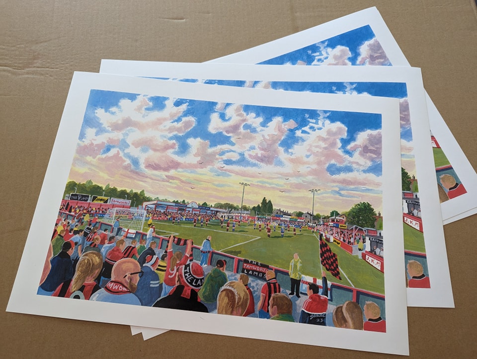 hi @sportsbartam #prints have arrived now of #thelamb #tamworth #tamworthfc ,there just £15 each A3 size available now at jkmartwork.com pls RT