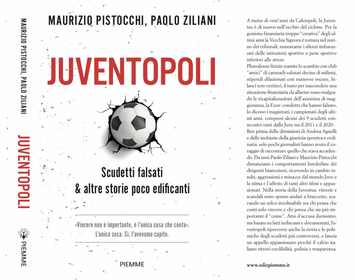 ZZiliani's tweet image. ll 4 luglio &quot;JUVENTOPOLI&quot; sarà in libreria: perchè lo scandalo degli scandali non venga dimenticato
Il libro che ho scritto con Maurizio Pistocchi vi darà i brividi: un tuffo negli abissi di illeciti mai compiuti così impunemente a memoria d&apos;uomo - La foto di un calcio italiano…