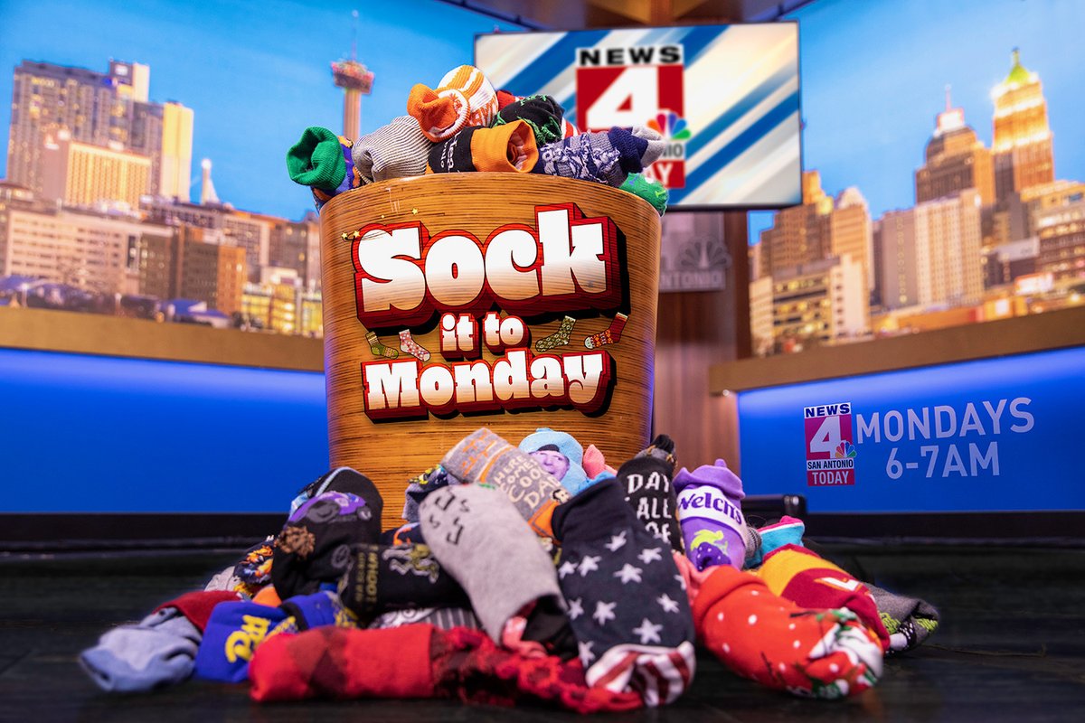DavidChancellor's tweet photo. Thank you to Terri Behling and Haven for Hope for leading the way on our Sock it to Monday sock drive last fall.

Because of that--we won the Award for Excellence at the PRSA San Antonio Del Oro Awards, but also collected 4K pairs of socks!

Not bad for our "little sock segment". https://t.co/oCdEwmLGqJ