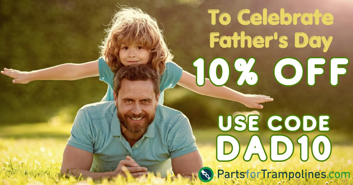 To celebrate Father's day, we have 10% OFF this weekend use code DAD10 at checkout
#fathersday #shoponline #shopirish #trampolines #trampolineparts