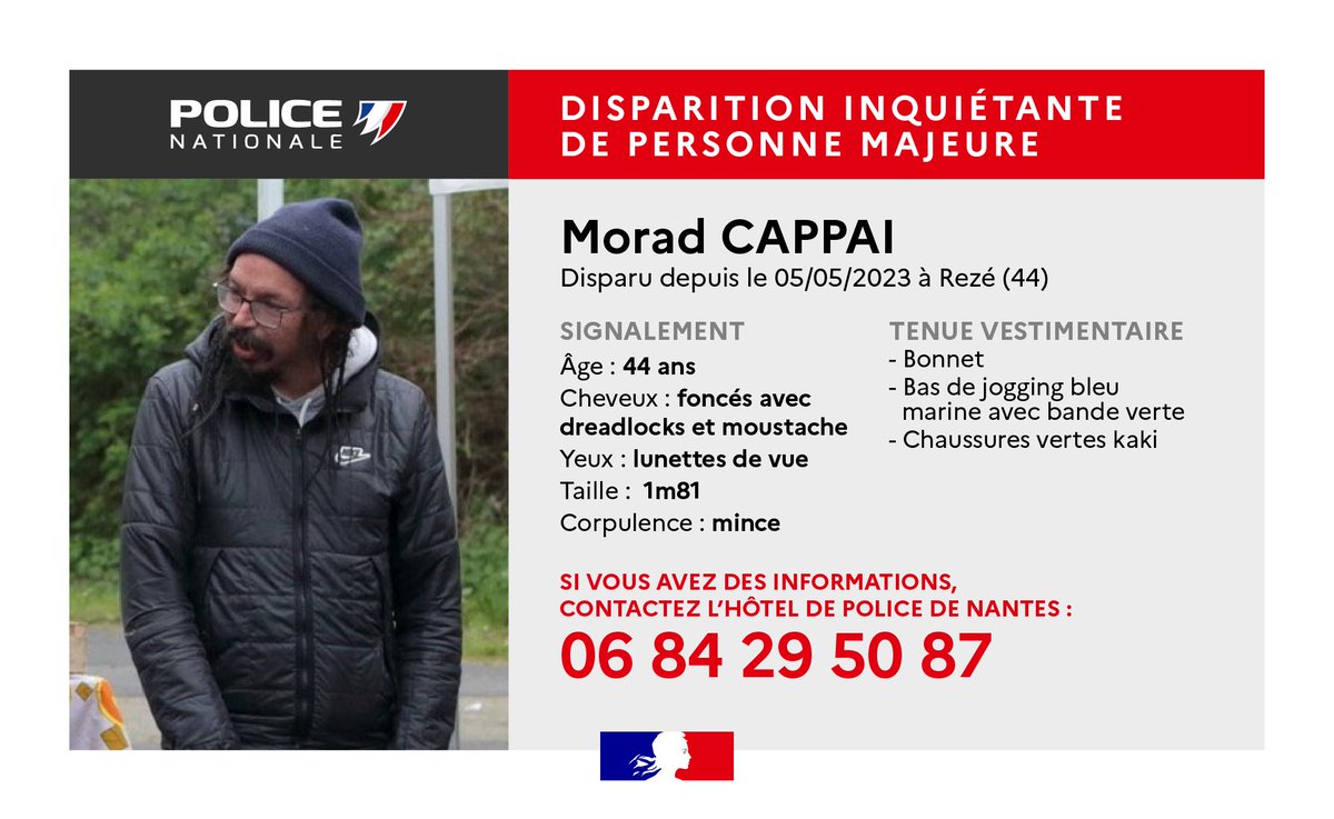 PoliceNat44's tweet photo. [#AppelàTémoins] dans le cadre de la disparition inquiétante de Morad CAPPAI.
Merci pour vos 🔁 https://t.co/ImjAsotsqe