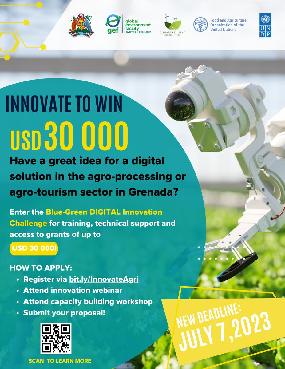 UNDPBarbadosEC's tweet photo. 📣 Deadline Extended! 🚀 Submit your innovative project proposals for the Digital Challenge by July 7th, 2023.
Spread the word and make a lasting impact! #DigitalChallenge #Innovation https://t.co/u35W11OEd9