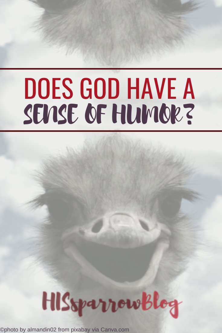 HISsparrowBlog's tweet photo. Have you ever wondered what God is like? Does he sit around with a gavel, or does He laugh, too? Does He enjoy seeing us smile, or is He too serious and holy to appreciate anything amusing? Today we’ll talk about the evidence of God’s sense of humor.

https://t.co/VYgLHeMuVU https://t.co/YFJ0VlZoXq