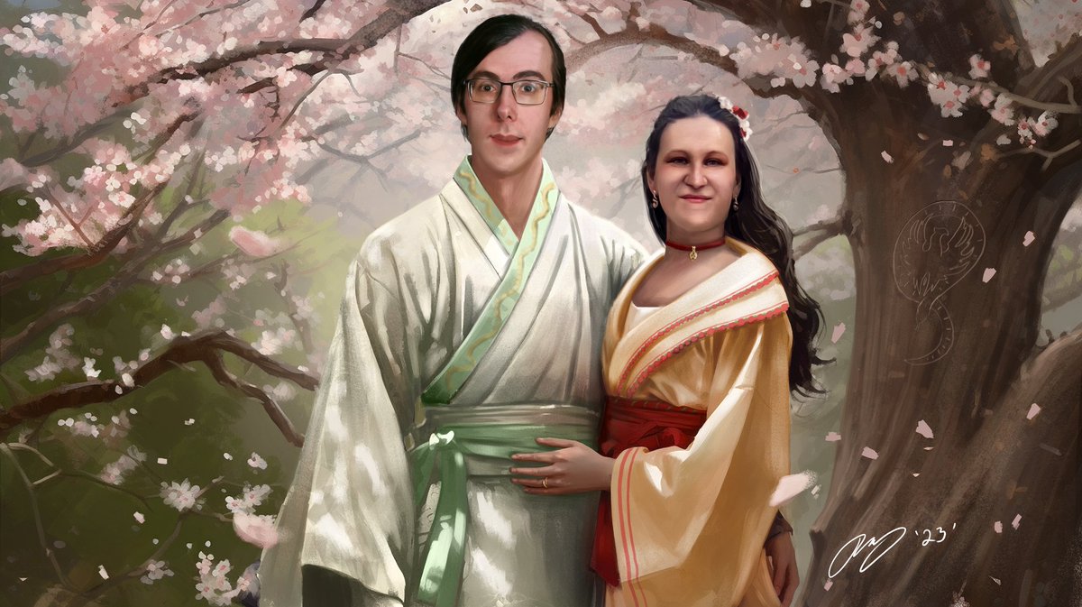 KGoinsGraphics's tweet image. The latest commission for a wonderful return customer for their LARP characters 🥰🥰

#commissionsopen #characterart #fantasyart #rpg #digitalpainting #cherryblossom