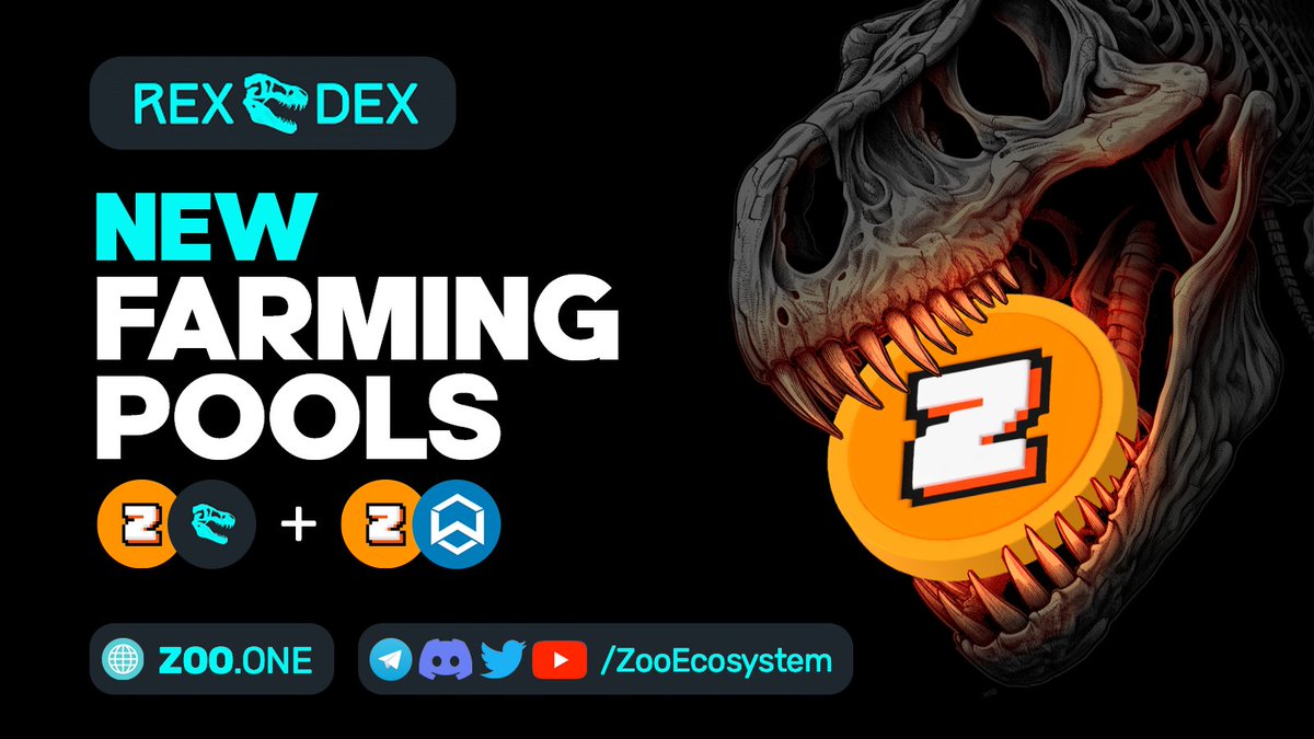 REX DEX - the new DEX on #Wanchain - is coming from <a href="/SyndicateSmall/">Small Arms Syndicate</a>! 🦖

And ZooEcosystem is joining the platform with vZOO tokens!

Farm $REX tokens by providing liquidity to either a vZOO / REX or a vZOO / WAN pool.

Before you do that, don’t forget to convert your $ZOO into