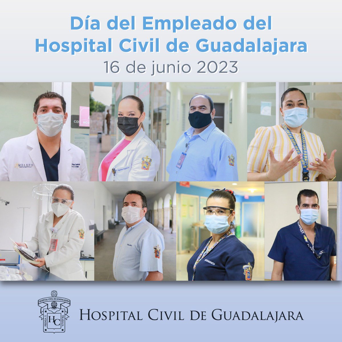 JaimeAndradeV's tweet photo. Día del Empleado @HospitalCivil de Guadalajara: Un sincero reconocimiento a todo el personal de esta benemérita institución, por la extraordinaria labor, compromiso, entrega y mística de servicio en nuestra gran misión como equipo hospitalario al cuidado de la salud ¡Enhorabuena! https://t.co/aExM2K3xIY