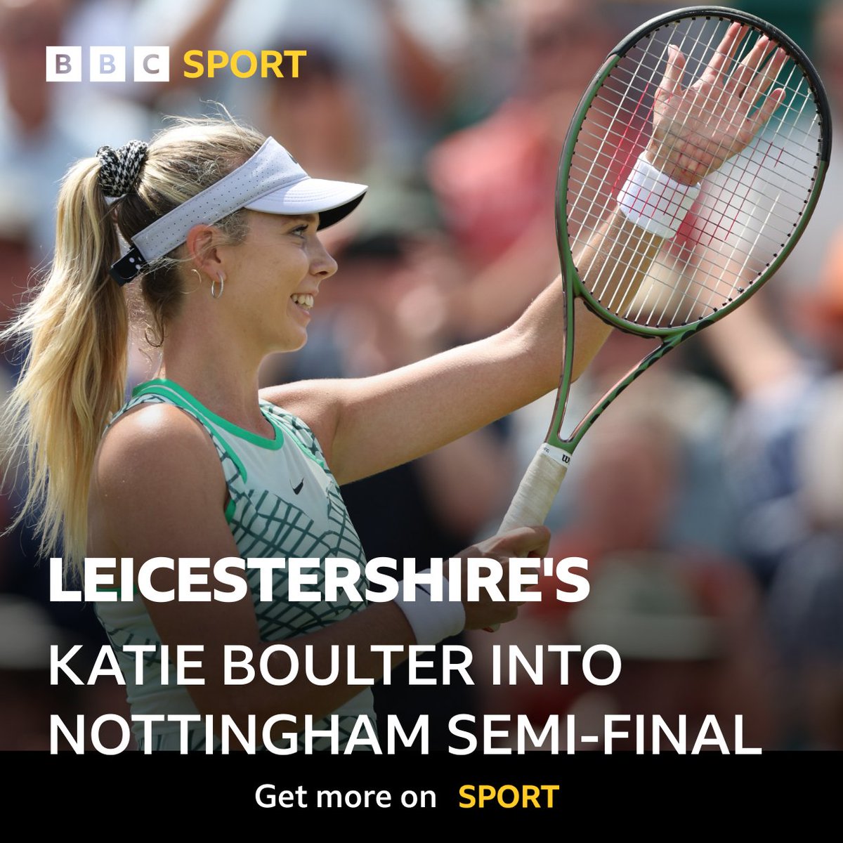 BREAKING: Woodhouse Eaves's Katie Boulter is through to the semi-finals at the Nottingham Open.

She beat Harriet Dart 6-3, 7-5

Boulter will play either Heather Watson or Viktorija Golubic.