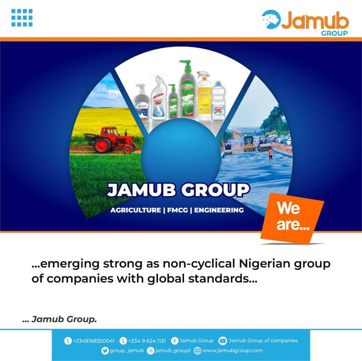 We are driven by passion to provide topnotch services across the Globe.
Jamub Group to the world.
Visit us now @www.jamubgroup.com.
Or call +2349168350041
 #solutionproviders #agriculturalservices #householdproducts #engineeringservices #abujanigeria #thinkjamubthinksolutions