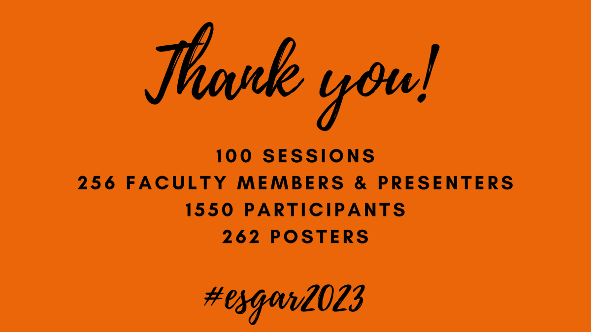 Aaaaand it's a wrap! Thank you to everyone who participated in #esgar2023 - we had a blast! A special thank you goes to our partners from @estensis, CTI Meeting Technology and MAW without whom our annual meetings would not be possible! #thiswas #esgar2023 #seeyounextyear