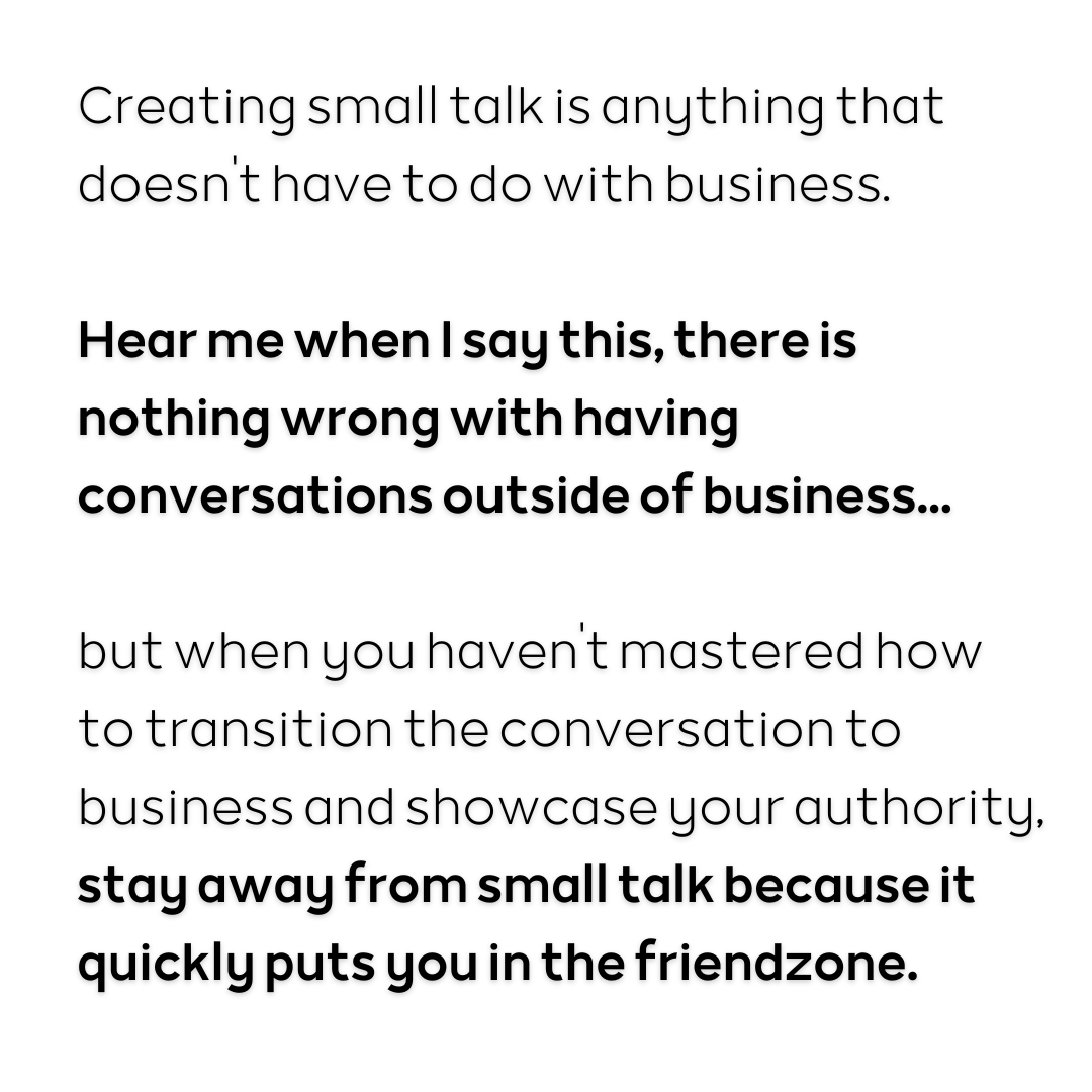 CandaceChatman_'s tweet photo. Stop entertaining small talk because you "want to build a connection first"

You're getting ghosted or friend-zoned because you're not boldly communicating your value as a coach from the beginning of the conversations. 

Apply to private coaching. https://t.co/TC1Dw5crxu