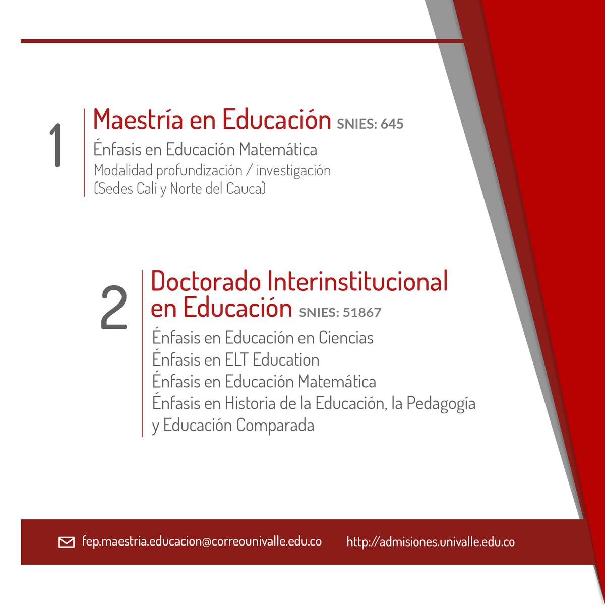 FEPUnivalle's tweet photo. #PosgradosDeExcelencia🏅 Conoce la oferta de posgrados de la Facultad de Educación y Pedagogía para el semestre II de 2023. Inscripciones hasta junio 28 en 👉 https://t.co/UWRsTqWOfW

Consulta más detalles de nuestra oferta en: https://t.co/2PYE61pkq4 https://t.co/g14V2PauSG