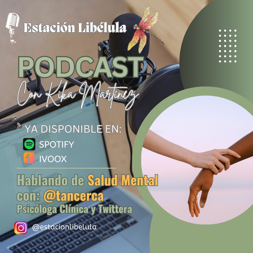 Est_Libelula's tweet photo. ¡YA DISPONIBLE! 
>ï< 🎙️
No te pierdas nuestro episodio de hoy en nuestro Podcast. Hoy tendremos con nosotros a @Tancerca_ 
¡Bienvenidos!
https://t.co/mBqVsITja7
#EstacionLibelula
#SaludMental 
#Psicología https://t.co/tlaPY0Kerj