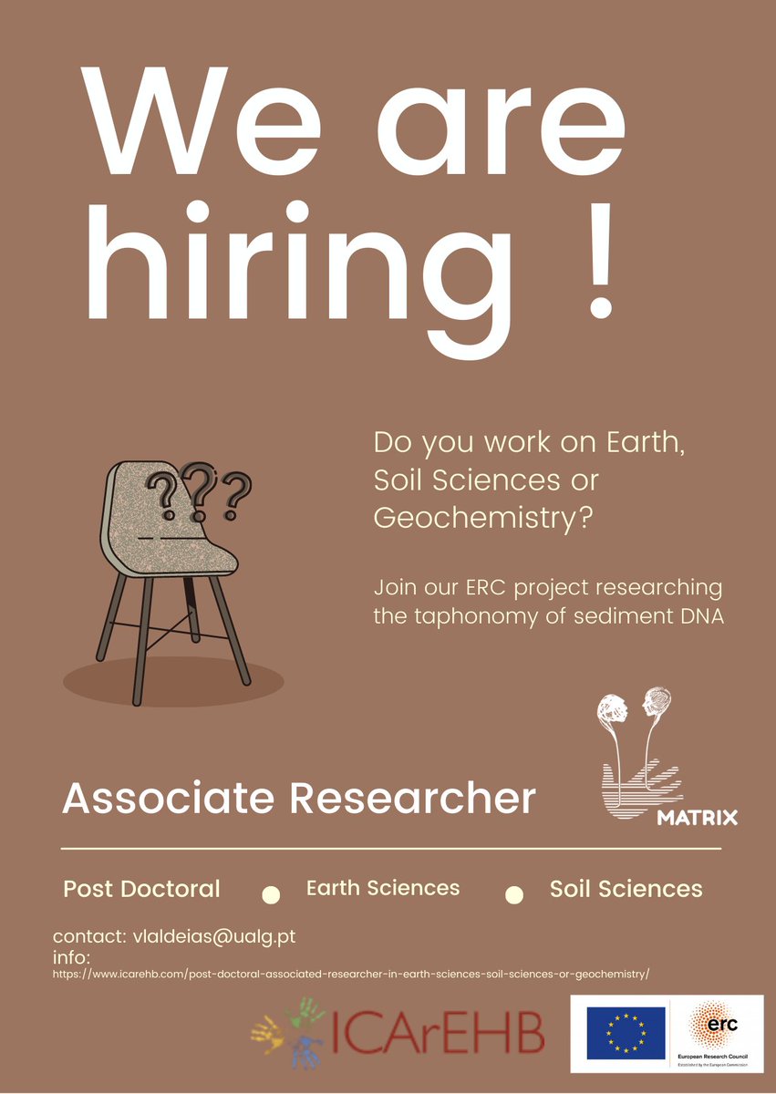 MATRIX - ERC StG (@matrix_erc) on Twitter photo 📣Join our <a href="/Matrix_ERC/">MATRIX - ERC StG</a> team. We are looking for a Earth/Soil/Geochemistry scientist to work at the interface between Geoarchaeology and DNA in sediments Deadline: 25 Jul 2023‼️ <a href="/ICArEHB/">ICArEHB</a> <a href="/ERC_Research/">European Research Council (ERC)</a> 👉👉icarehb.com/post-doctoral-… 📣Join our <a href="/Matrix_ERC/">MATRIX - ERC StG</a> team. We are looking for a Earth/Soil/Geochemistry scientist to work at the interface between Geoarchaeology and DNA in sediments Deadline: 25 Jul 2023‼️ <a href="/ICArEHB/">ICArEHB</a> <a href="/ERC_Research/">European Research Council (ERC)</a> 👉👉icarehb.com/post-doctoral-…