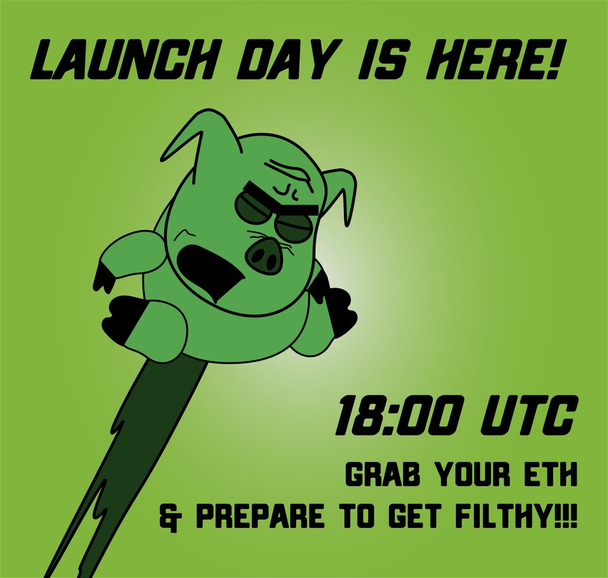 Prepare for blastoff!

Fair launch ends in 3 hours at 17:33 UTC (link in bio). Last chance!

Official launch will happen at 18:00 UTC!

#GETFILTHY