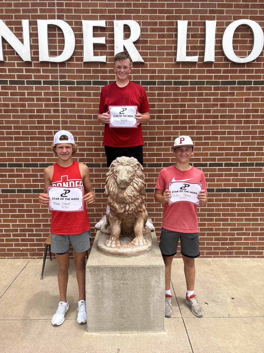 The <a href="/ponderisdlions/">Ponder ISD</a> just keep stacking days!!🧱

S/O to our Stars of the Week for leading from the front!🫡

HI: Collin &amp; Case
Female: Lilly &amp; Tae
Devo: Blane, Henry, &amp; Caleb

#FAM1LY