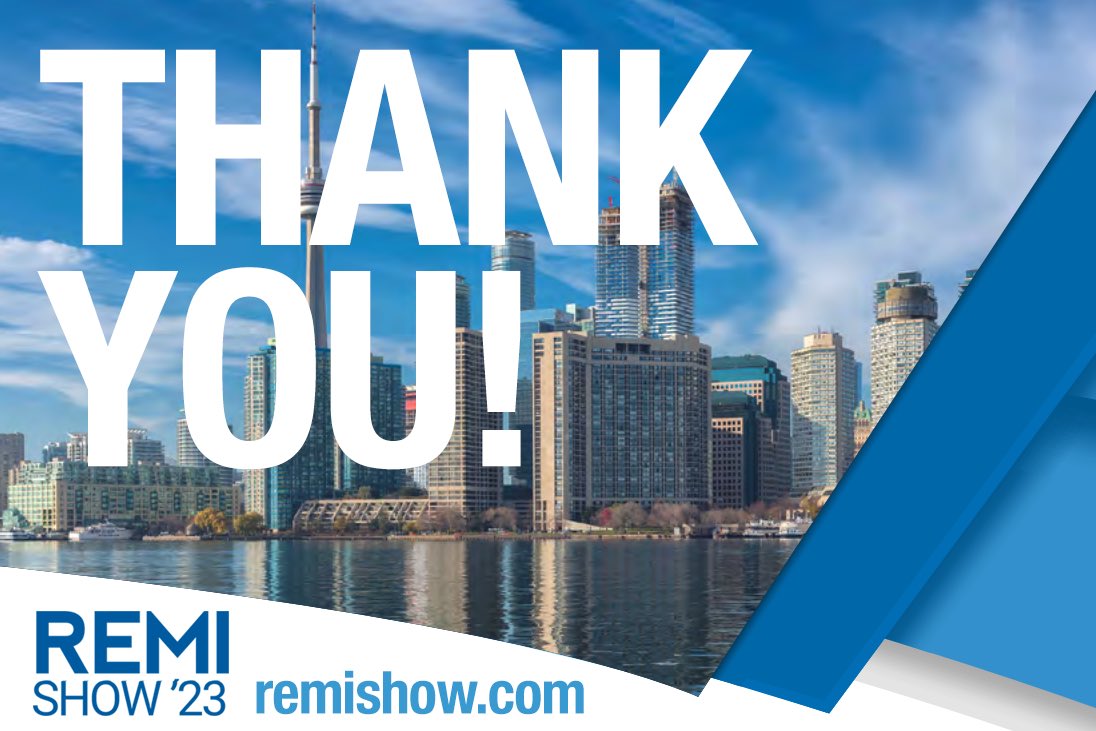 Thank you for making the 2023 #REMIShow a great success! Be sure to check the official website at remishow.com, for updates and info for next year.

#REMIShow 
#BUILDINGOWNERS
#PROPERTYMANAGERS
#FACILITYMANAGERS
#OPERATIONSMANAGERS