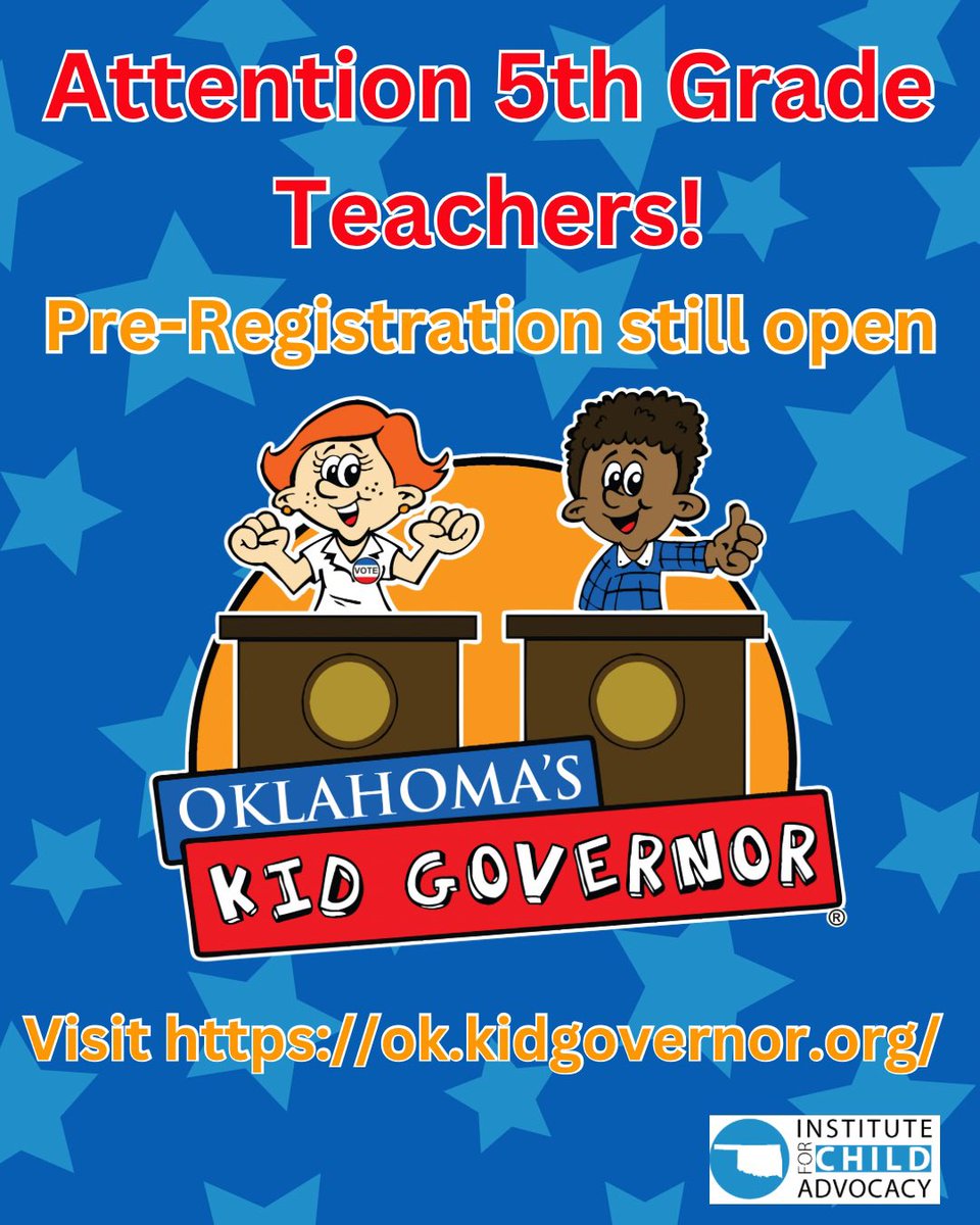 Teachers! Don’t forget to preregister for the 2023-2024 Kid Governor Program! Go to our website for more information!