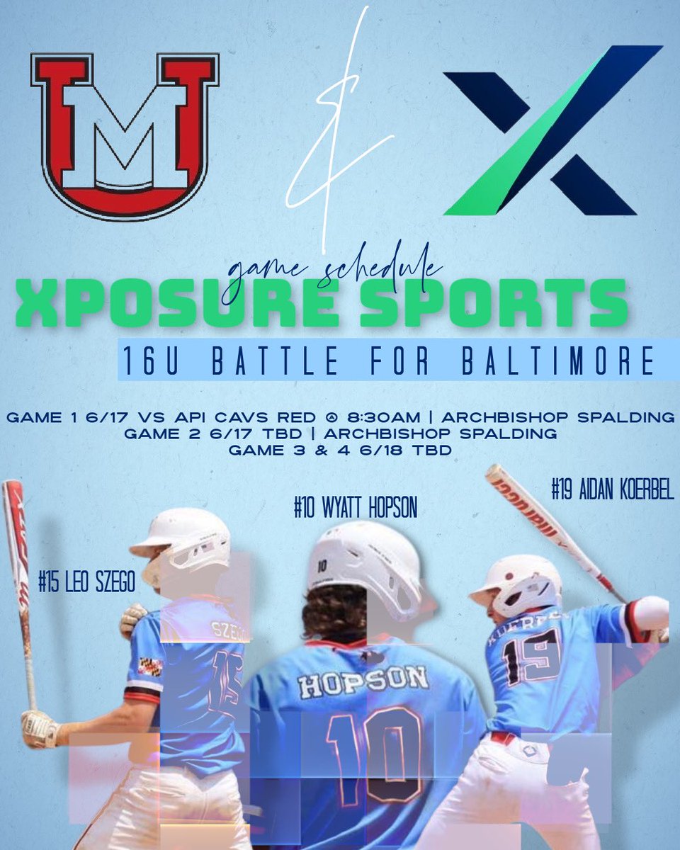 BaseballMmu's tweet photo. 🔥WEEKEND SCHEDULE FOR 16U 🔥
Our 16U team is in action this weekend for the Xposure Sports Battle for Baltimore Tournament 🏟️ first pitch begins tomorrow at 8:30 🏙️⚾️ https://t.co/VnllKULFN6