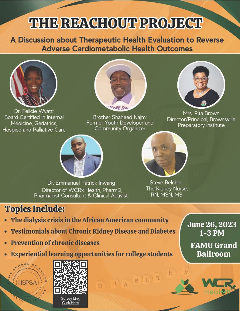 Please join us at 1st Live event @FAMU_1887 with guests @SteveTheKidney1 @BrownsvillePrep and more.

#kidneydisease #hypertension #diabetes #kidneytransplant #kidneyhealth #kidneyfailure #homedialysis