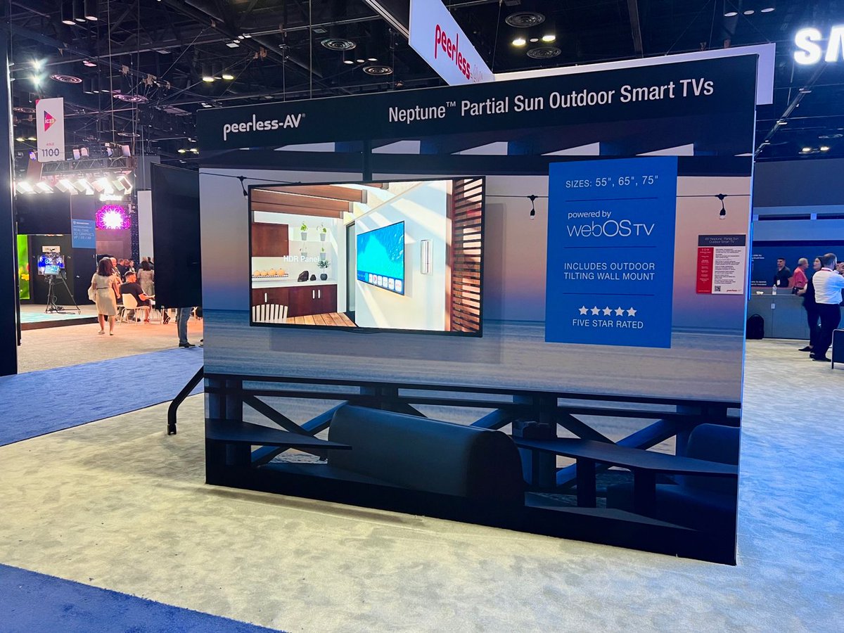 Powered by webOS TV, the Neptune™ Partial Sun Outdoor Smart TV brings popular content and apps outdoors. Applications include hotel pool decks, restaurant patios, stadium bars, and more.

Stop by booth 1329 at #InfoComm23 to see our award-winning outdoor smart TV!😎

#proAV