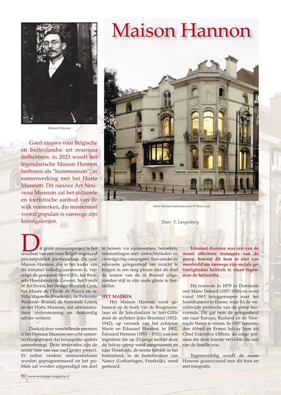 VernissageMag's tweet photo. VERNISSAGE Art Magazine
maart-april 2023
Beeldende Kunst Nederland België Europa 
BRUSSEL
Maison Hannon
Verbindingslaan 1, ma/vr 11-18, za/zo 10-18 uur, 'Belgische art nouveau': Van de Velde, Serrurier-Bovy, Hankar &amp; Co, t/m 5 jun 24.
https://t.co/QfjLli2u3L https://t.co/UZNNfZdVuv