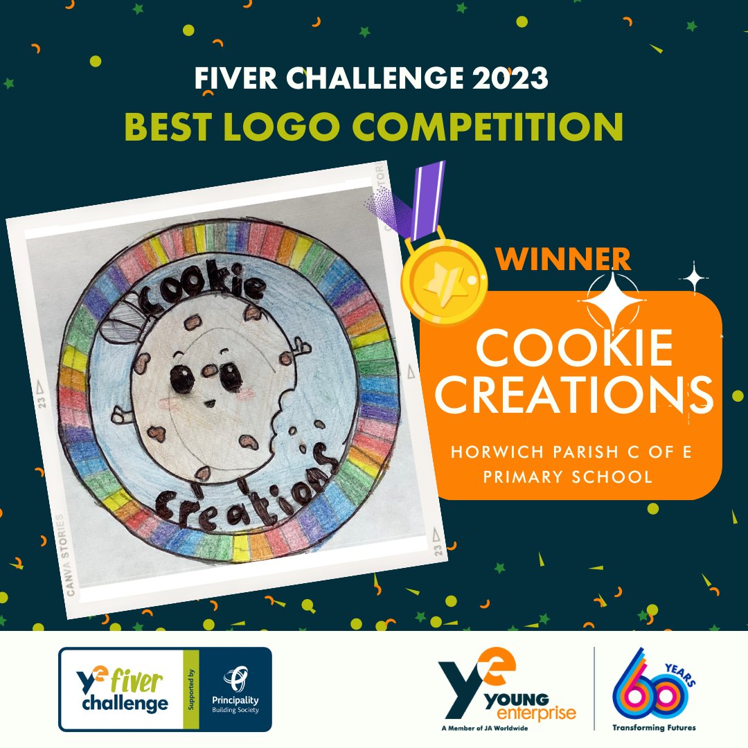 youngenterprise's tweet photo. We're super excited to announce the winner and runner up of the #FiverChallenge logo competition 2023🌟

Congratulations Horwich Parish Primary School &amp; @OLOLRottingdean 👏

Thank you to our judges at @PrincipalityBS! https://t.co/UdUzXbizNi