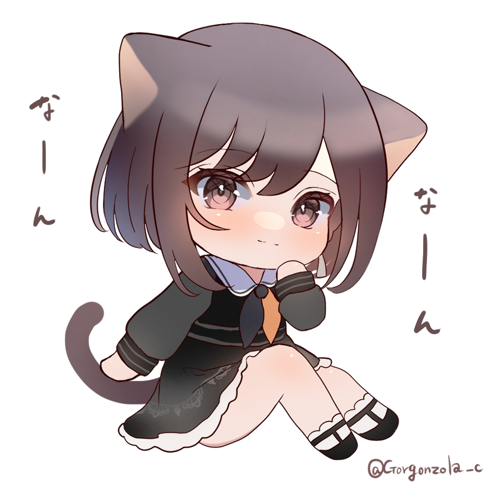 1girl animal ears tail cat tail solo chibi cat ears  illustration images