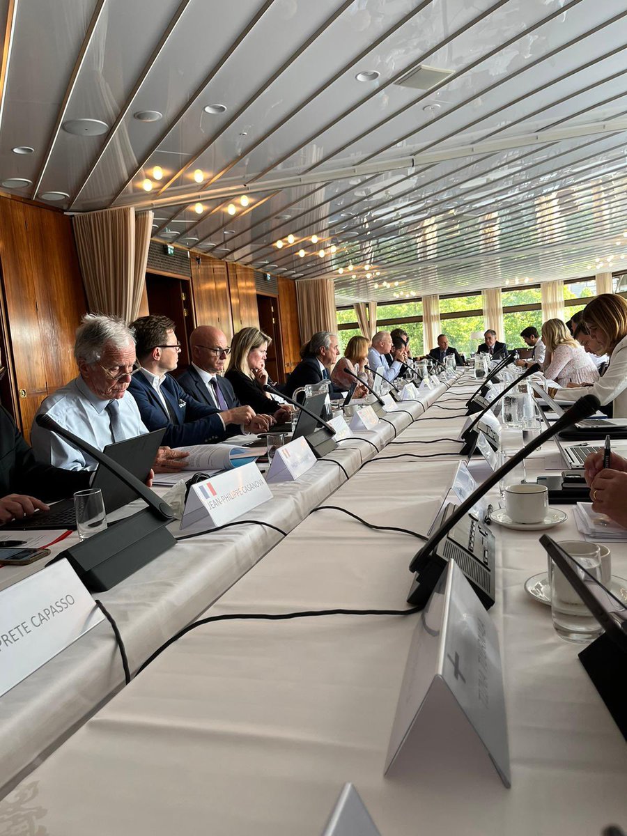 EU_shipping's tweet photo. Big thanks to @Sweshipofficial for organising an excellent meeting of ECSA Board ⚓️🇪🇺in Stockholm today & to State Secretary Johan Davidson for opening!
Interesting discussions on #NZIA, ETS implementation & 2024 elections. We are gearing up to EU @ShippingSummit!
#EUshipping https://t.co/zfh6Pk2fUQ