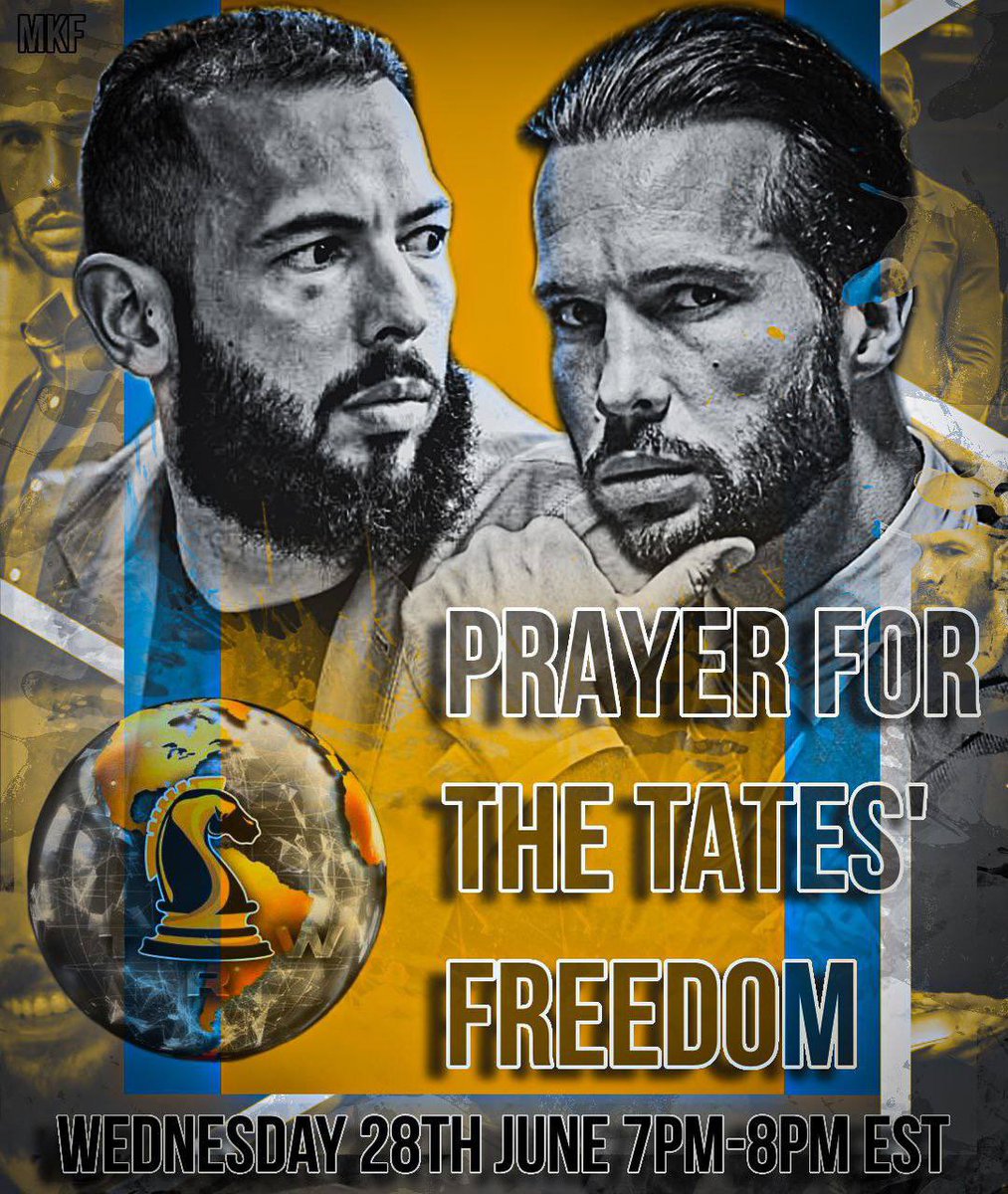 Hello everyone!
I have collaborated with @wilpujols to propose a global prayer initiative scheduled for the 28th of June, which precedes the court date of the Tate brothers. This significant date coincides with the holy Day of Arafah in Islam, known as a day of prayer and…