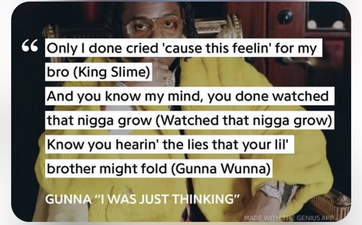 Gunna says he cried because he was feeling for Young Thug and because Thug might think he folded on him