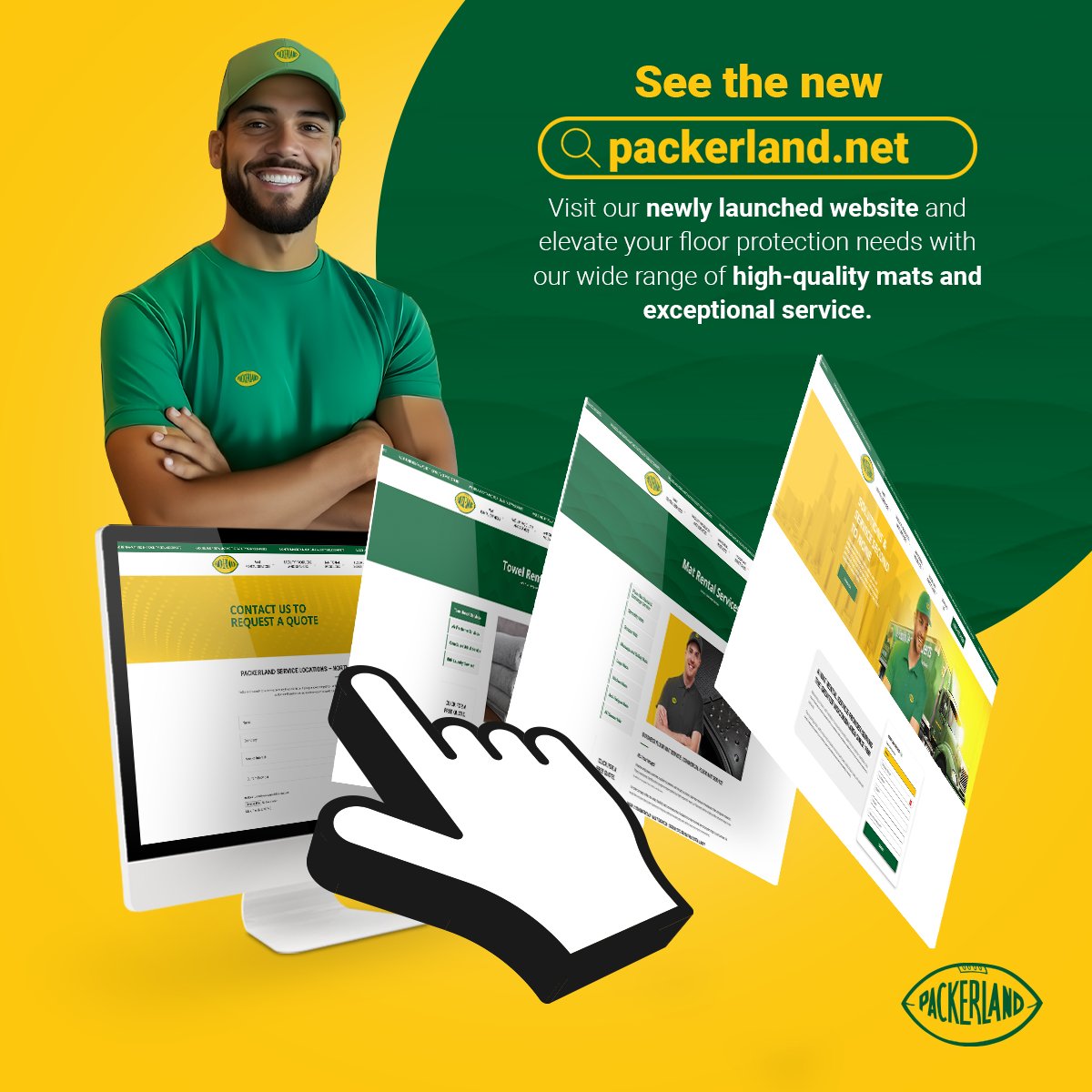 Our website just got an upgrade! Browse our extensive selection of top-quality mats and flooring solutions, with improved navigation and a seamless shopping experience. Visit packerland.net to check us out.