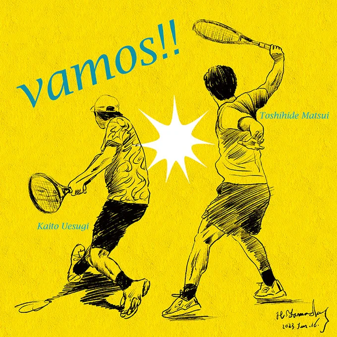 今日の一枚No.166(No.4216)23/06/16 「インパクトだけ考える」 #松井俊英 #上杉海斗 #テニス #CaribbeanOpenSF