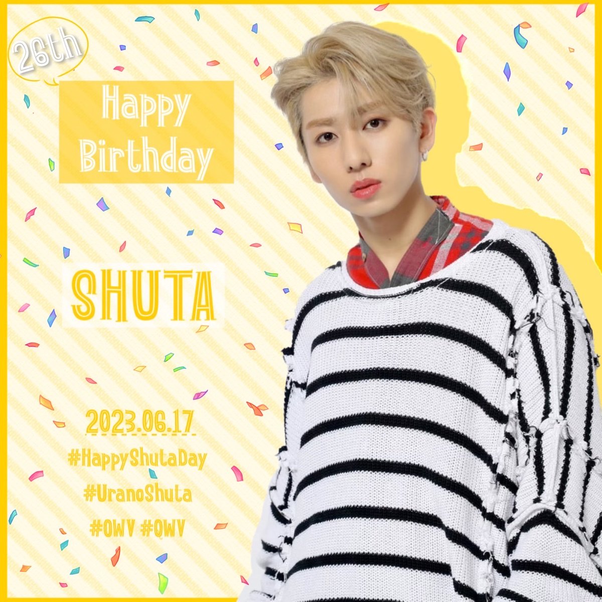 #HappyShutaDay
━━━━━━━━🎂︎
June 17, 2023
⁡
Happy 26th birthday, Shuta.
May your days be filled with happiness.
⁡
#UranoShuta
#OWV