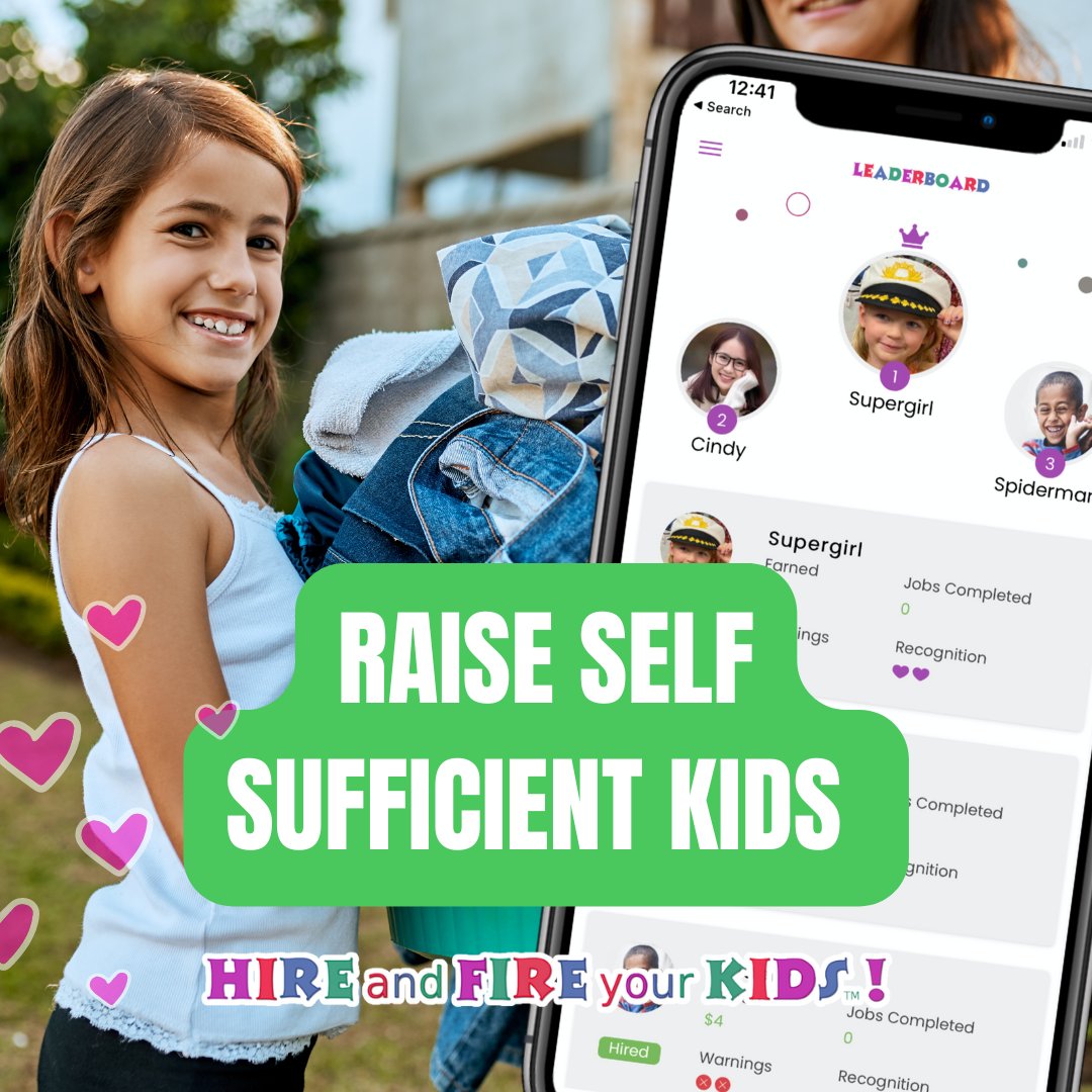 Raising self-sufficient kids who are ready to take on the world isn't always easy, but it's a necessary part of parenting! Equip your kids by playing HFK!  #raisingkids #lifeskills #successfulkids #kidsdoingchores #gamesfortweens 
🟣DOWNLOAD NOW! hireandfireyourkids.com