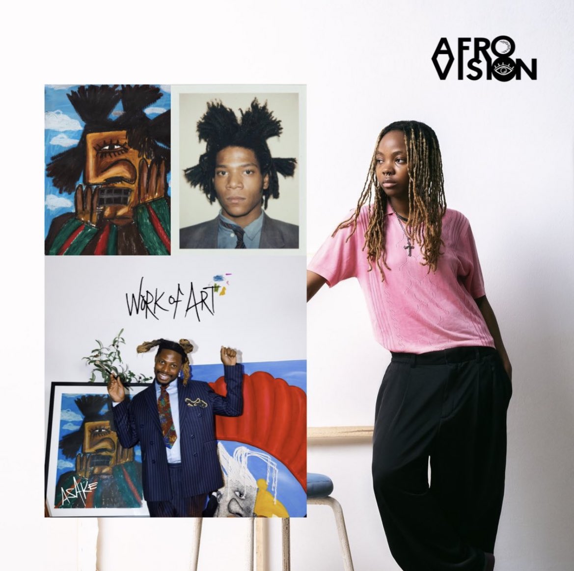 Asake’s new album “Work of Art” cover featuring a painting by Olarinde Ayanfe, inspired by the likes of Jean-Michel Basquiat. incredible work