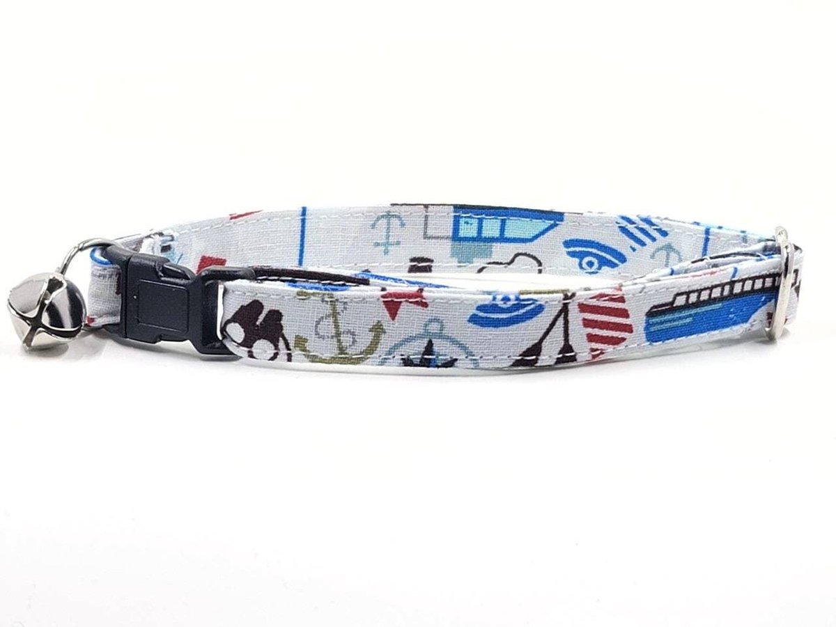 Excited to share the latest addition to my #etsy shop: Ships Ahoy Nautical Cat Collars, Fits Small Kittens to Large Cats, Safe Breakaway Cat Collar, Ships Anchors Pirates Ocean Theme etsy.me/444oM6E #flat #quickreleasebuckle #cat #kittens #cats #catcollar #kitt