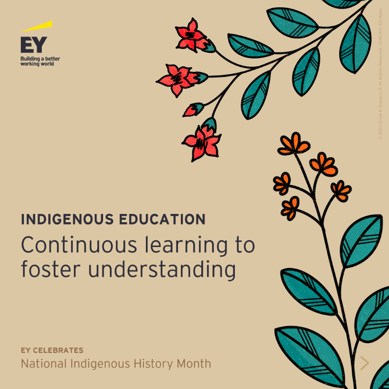 EYCanada's tweet photo. Understanding more about Indigenous experiences helps eliminate systemic bias and barriers. At EY, we embrace continuous learning in the hopes of building a #BetterWorkingWorld. 

#EYCanada #NIHM #YouBelong