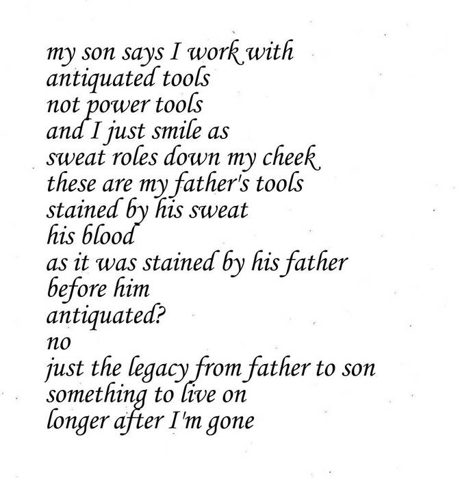 BklynMercado's tweet image. #vssdark

my son says I work with
antiquated tools
not power tools
and I just smile as 
sweat roles down my cheek...

#WritersPost
#micropoetry
#poetrycommunity