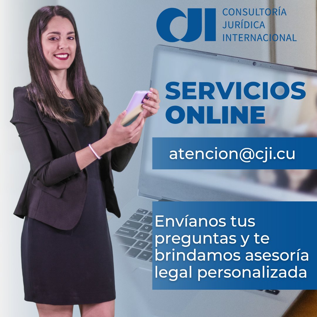👉¿Requiere de asesoría en algún asunto legal?

Tenemos un equipo de profesionales dispuestos a ayudarle.

💻 Envíenos sus inquietudes al correo atencion@cji.cu y le responderemos en el menor tiempo posible.

#consultoriajuridica #serviciosjuridicos #abogados