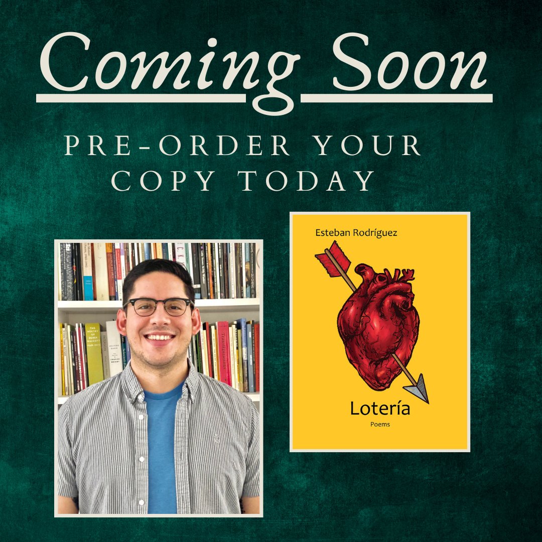 TxReviewPress's tweet photo. TRP hopes you are as excited as we are for *Lotería* by @estebanjrod11. Preorder your copy now!
https://t.co/qxYdNwKRXt
#Fall2023Release #writingcommunity #poet #poem #poetry #universitypress #PoetryCollection #TexasReviewPress https://t.co/2GiYrh5Gis