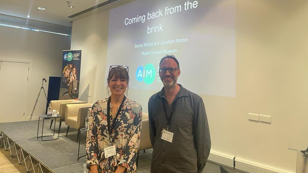 Cornwall_Museum's tweet image. Today Directors, @BryonyRobins and Jonathan, shared a bit of our story at the #AIMConference2023. Their talk, &apos;Coming back from the brink&apos; dove into community engagement, working through crisis, and exciting ideas like guerrilla museum. Thank you  @AIMuseums for having us!