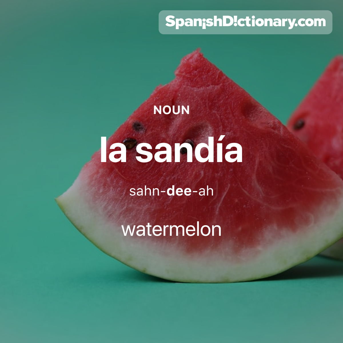 Today's #WordOfTheDay is 'sandía.' 🍉 For example: Compré una sandía y varias ciruelas.  - I bought a watermelon and some plums.
.
.
.
#EstudiaEspañol #StudySpanish #AprendeEspañol #LearnSpanish #Español #Spanish #LearningSpanish #PalabraDelDia #sandía