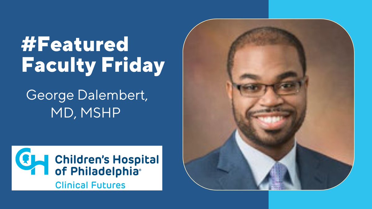 #FeaturedFacultyFriday Dr. @GDalembert is dedicated to research on health equity. Dr. Dalembert is a Core Faculty Member at Clinical Futures. He also directs the Medical Financial Partnership at CHOP and is part of The Possibilities Project. Read more here bit.ly/3p5TT2N