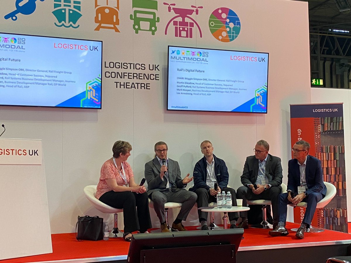 3Squared's tweet image. From chatting with delegates at our stand to participating in the &apos;Rail&apos;s Digital Future&apos; panel, @multimodal has been jam-packed!

#Multimodal #Multimodal2023