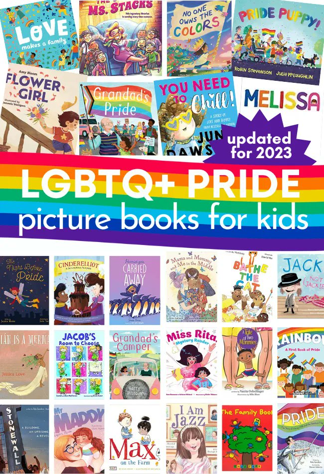 Pride Picture Books For Kids – More Than 100 LGBTQ+ Titles! bit.ly/3pdkueb via @NoFlashcards #ReadYourWorld #KidLit #picturebooks #PrideMonth