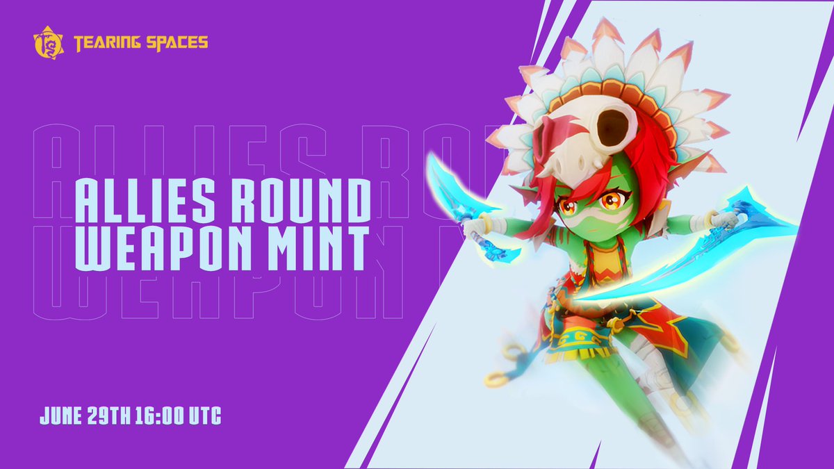 📣MASSIVE news incoming, Spacers😁🤩! We're kicking off an epic adventure with our weapon NFT mint on the Polygon network. The first round - Allies Round is FREE and limited to 300 whitelist spots. Get ready for the thrill! #NFT #TearingSpaces 🚀🚀