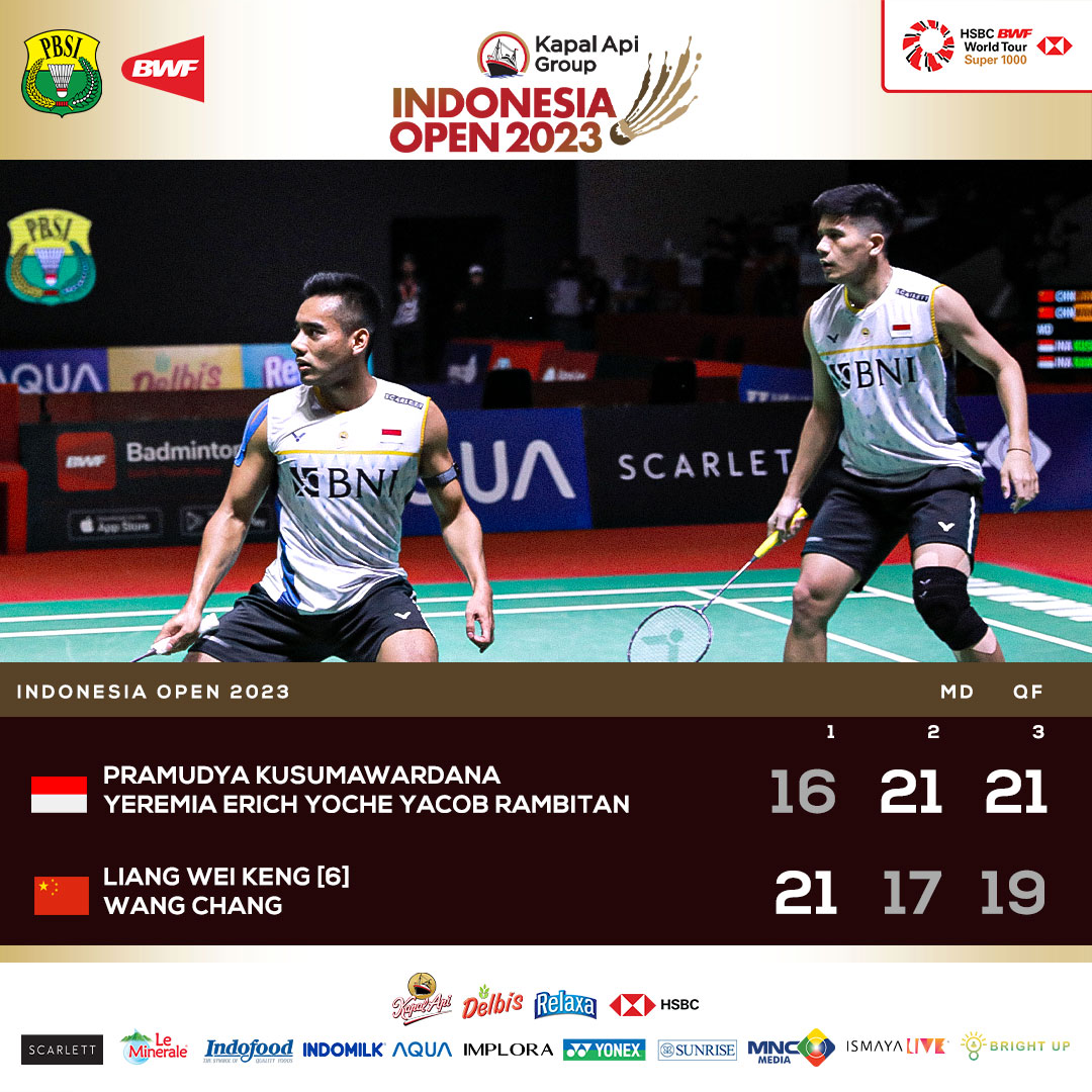 Kalahkan Liang/Wang, Pramudya/Yeremia melaju ke babak SF! MANTAP!

#KAGIO2023 #IndonesiaOpen2023