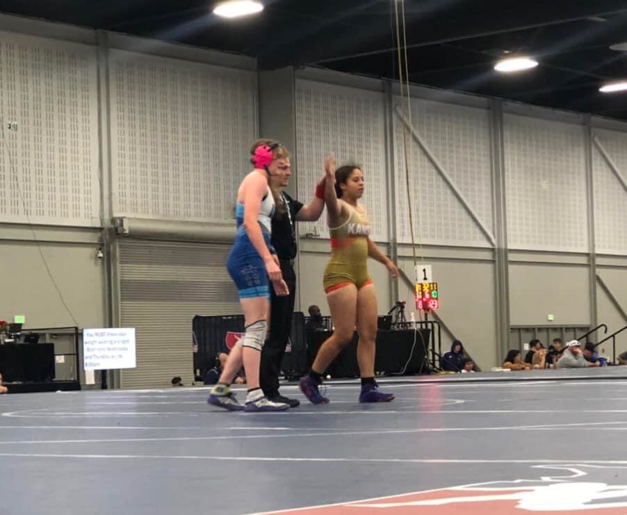 Veronica Madrid finished with a 7-1 record at Freestyle national duals for team Kansas. 

She will begin Greco today. 

Good luck Veronica!